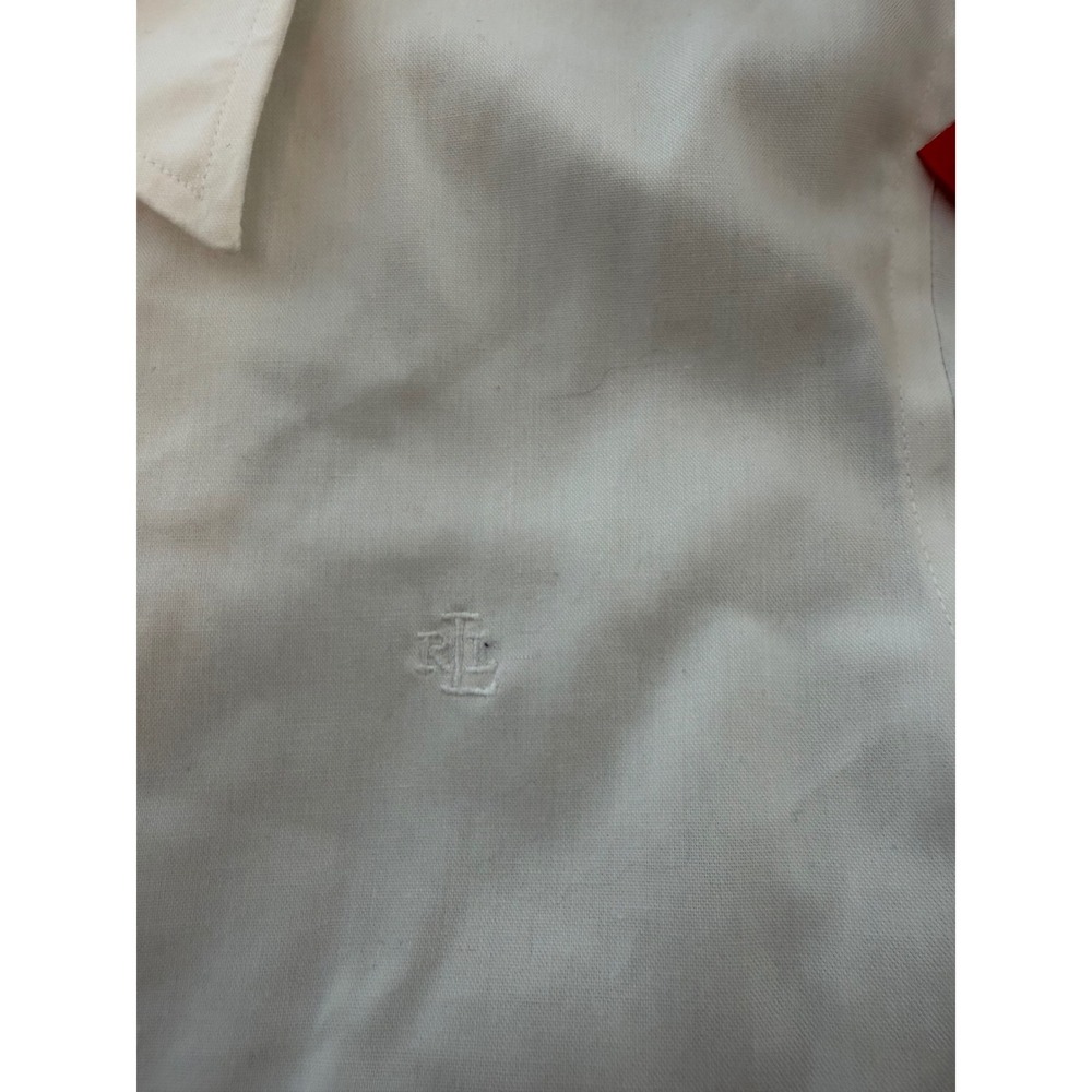 Lauren Ralph Lauren Womens White Non-Iron Button Down Shirt Long Sleeve Small - Picture 7 of 8